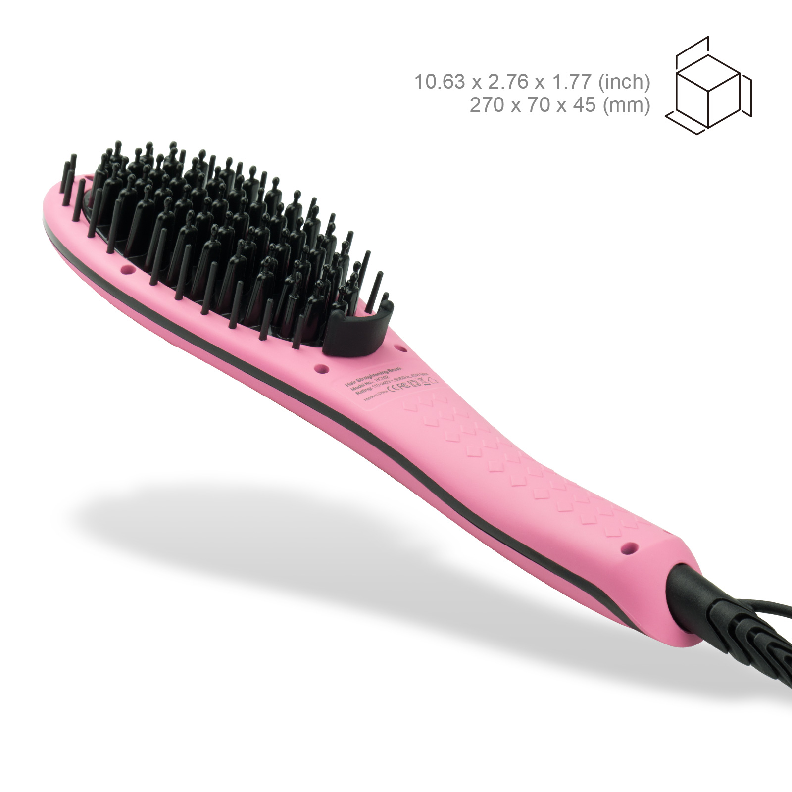 Apalus Ceramic Hair Straightening Brush Pink