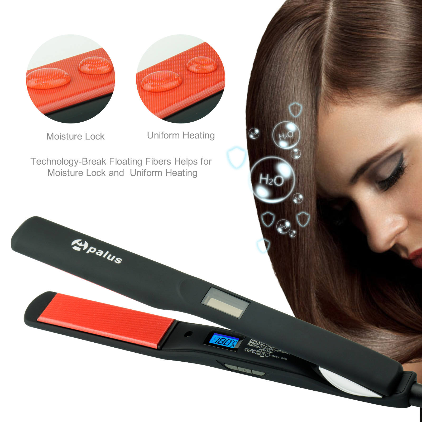 Apalus® Hair Straighteners, New Technology Fiberglass Fabric Hair Iron,Professional Salon Straight Hair Solution