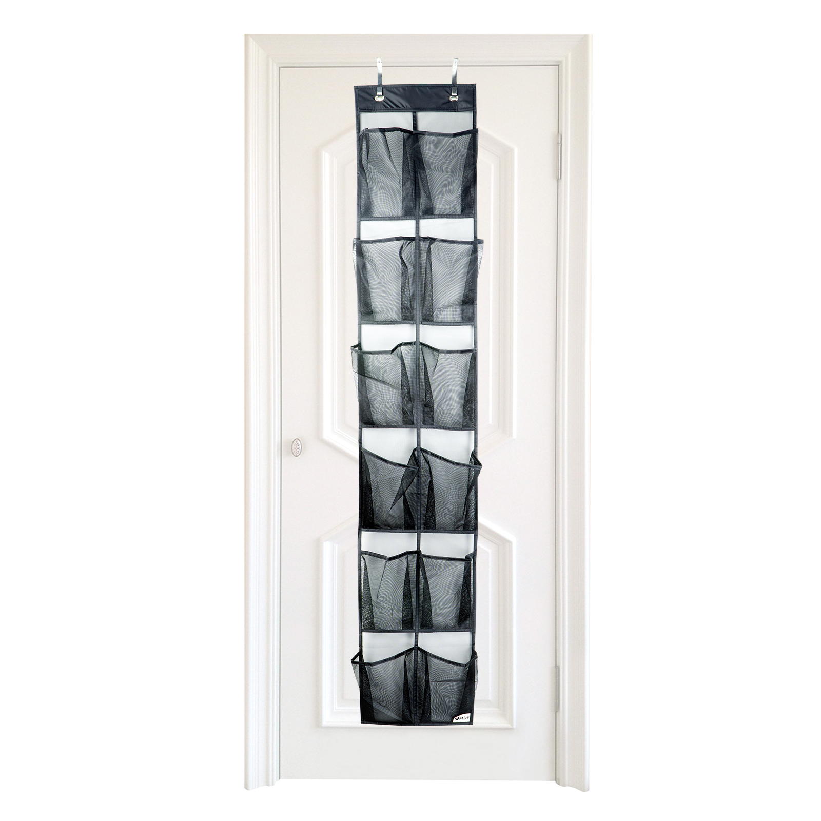 Apalus Over The Door Shoe Organizer, Door-Mounted Storage, Sneakers, Sandals Rack with Mesh Pockets for Easy Storage with 2 Adjustable Door Hooks, Fits Most Door Types/Sizes (12 Pockets)