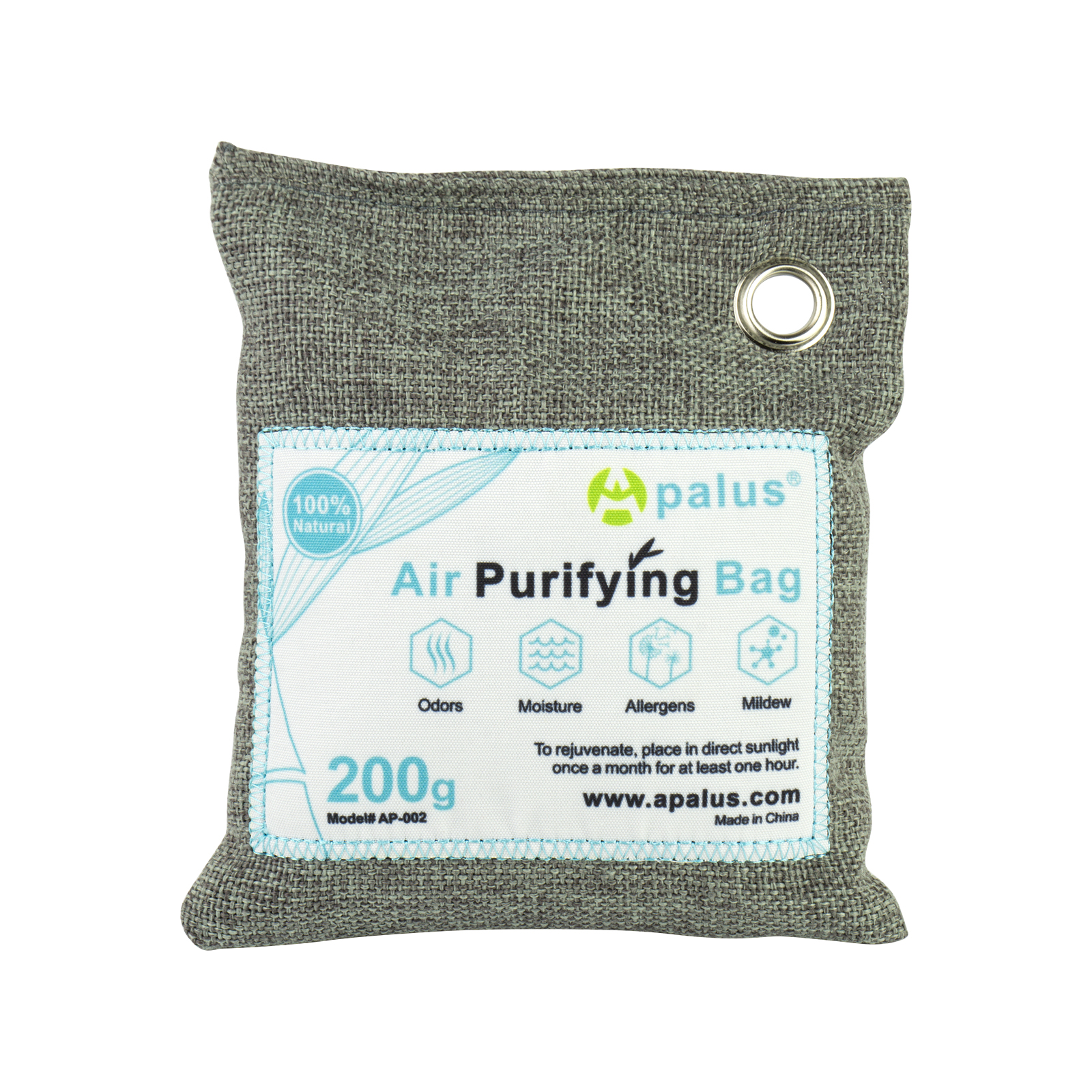 Apalus Air Purifying Bag, Bamboo Activated Charcoal Air Freshener, Car Air Dehumidifier, Deodorizer and Purifier Bags-100% Natural & Chemical Free Moisture, Odor Absorber, 200G 