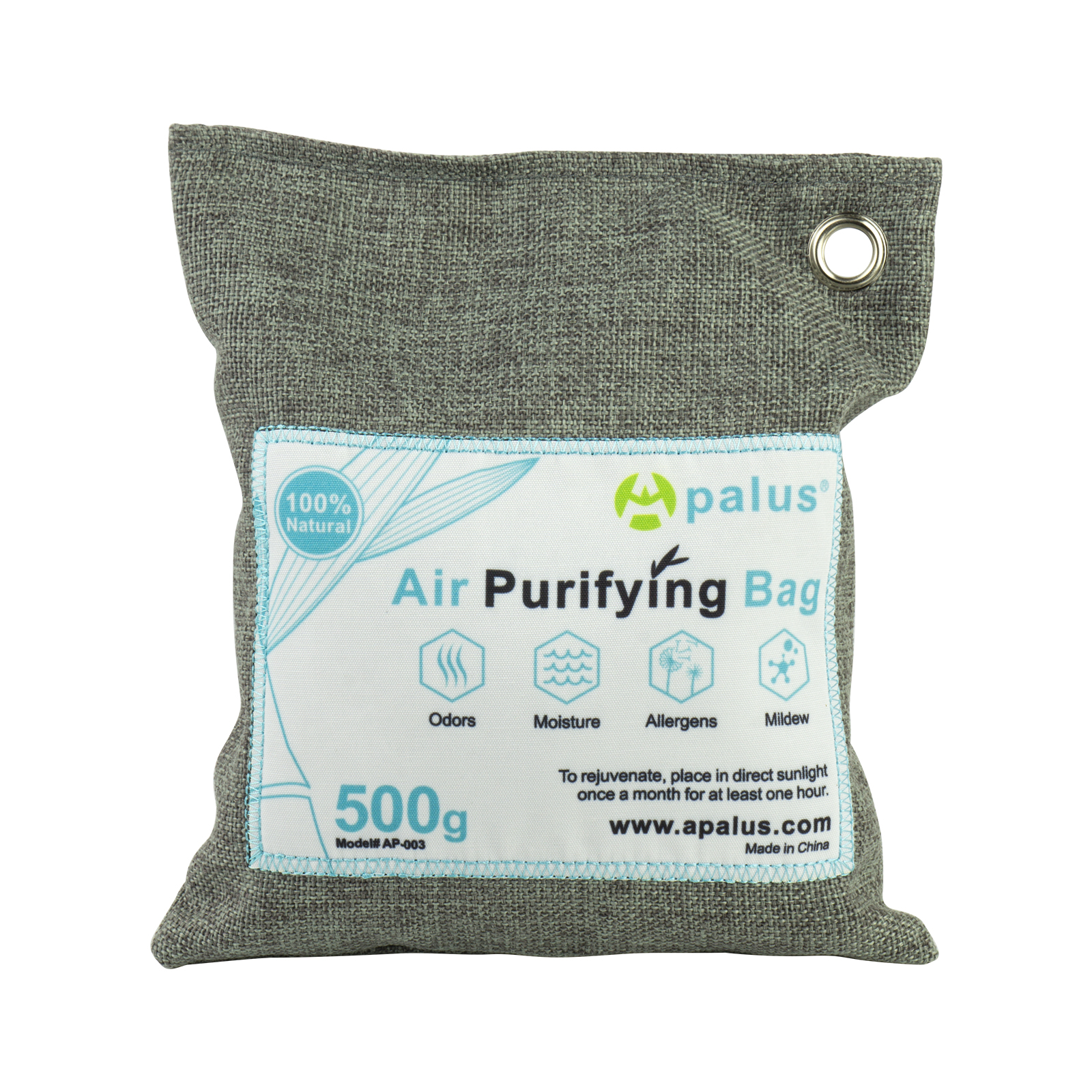 Apalus Air Purifying Bag, Bamboo Activated Charcoal Air Freshener, Car Air Dehumidifier, Deodorizer and Purifier Bags-100% Natural & Chemical Free Moisture, Odor Absorber, 500G